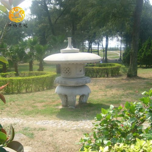 雕石灯笼户外园林景观摆件仿古青石灯塔日式庭院装饰落地灯