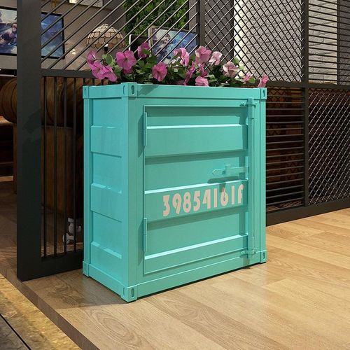 露台工业风广场围栏隔断箱护栏花坛组合室外铁艺花箱集装箱花槽