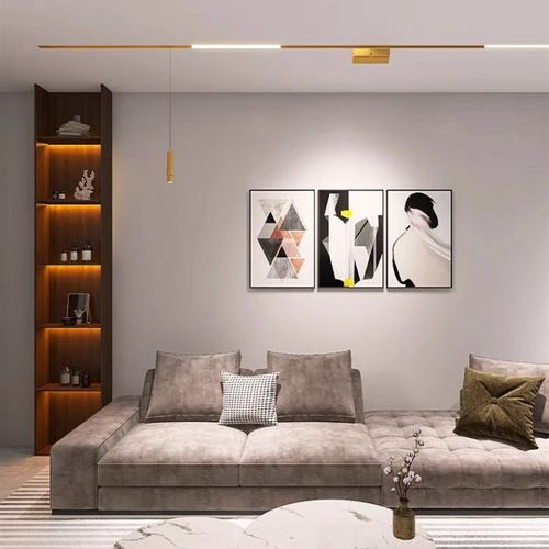 赛莱德金色轨道灯无边框嵌入式射灯明装客厅家用灯酒店别墅磁吸灯