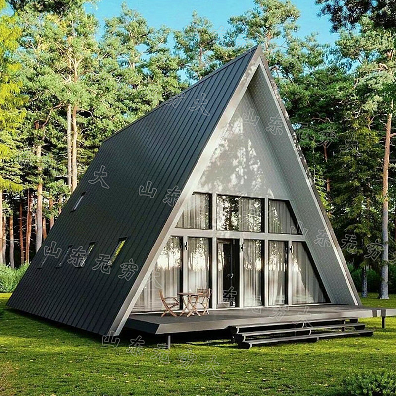 景区民宿户外可移动防腐木创意三角形木屋生态园特色人气酒店