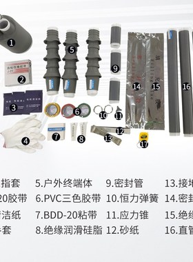 10kv冷缩终h端头中间接头绝缘套管NWLS户内外单三芯高压电缆附件