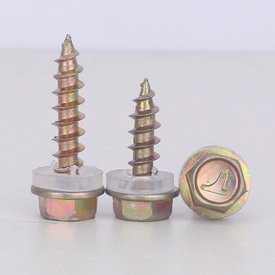 铁彩锌外六角华司带垫片钻尾加长彩钢瓦母燕尾螺丝钉M5x19mm~75mm