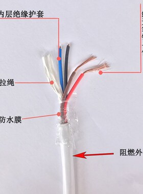 国标纯铜芯电源线防水护套电缆RVV2X1.B5/3芯/5/7*0.5/0.75/4平方