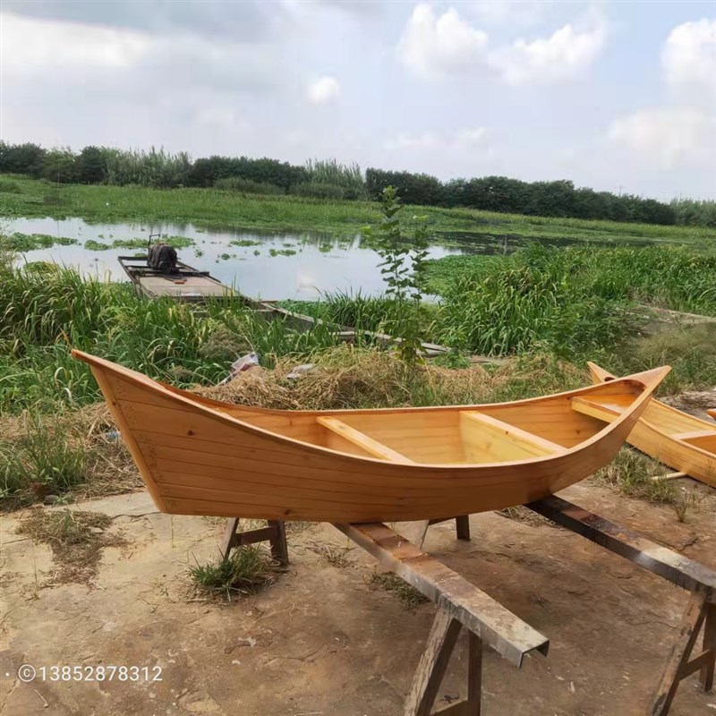 欧式实木水上装饰景观小木船景观花船舞台道具船公园手划船贡多拉