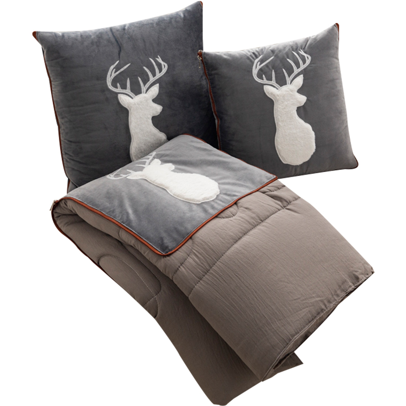 抱枕被子两用枕头被二合一办公室午睡被车用靠垫枕车载折叠被冬季