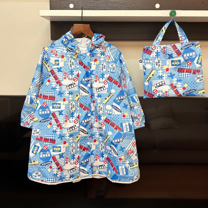 日系儿童雨衣男童女童大童小孩学生幼儿园宝宝雨披防水书包位上学