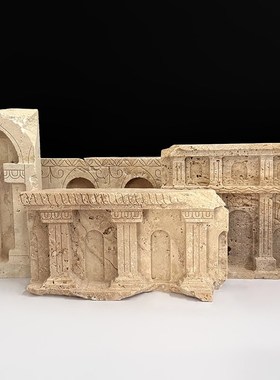 法式中古大理石罗马建筑雕塑侘寂样板房桌面玄关展示工艺品摆件