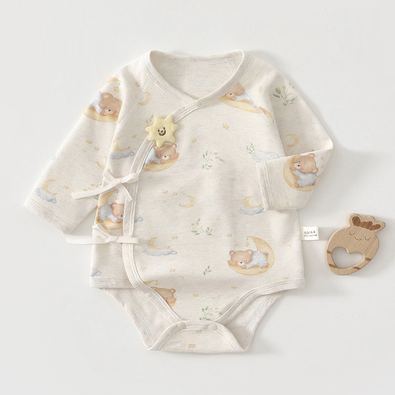 【撤柜专区】品牌专柜婴儿包屁衣纯棉无骨彩棉长袖A类睡衣春秋