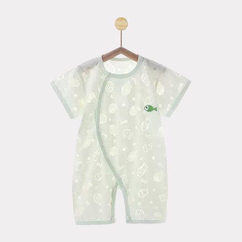 【撤柜专区】品牌专柜夏季薄款夏装哈衣爬服新生儿短袖连体衣夏装