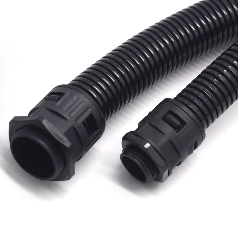 PA尼龙阻燃塑料波纹管黑色开口闭口穿线软管电线套管AD21.2 34.5