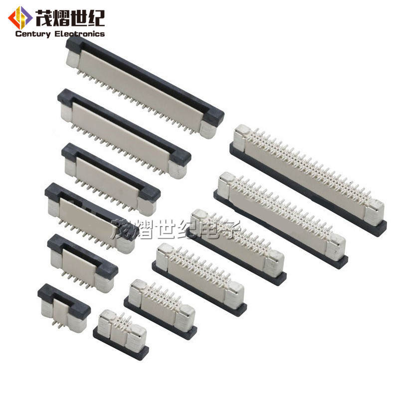 立贴 带锁连接器1.0mm间距30P 1.0-30P立式贴片交叉脚FPC排线座