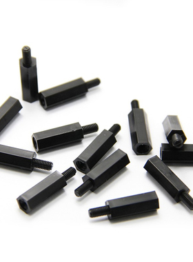 M2.5 M2单头六角隔离柱黑色塑料尼龙柱螺丝*x5x7x8x11x13x15x20mm