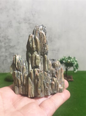 假山怪石鱼缸多肉花盆园艺微景观造景装饰小摆件石林五岳泰山之巅