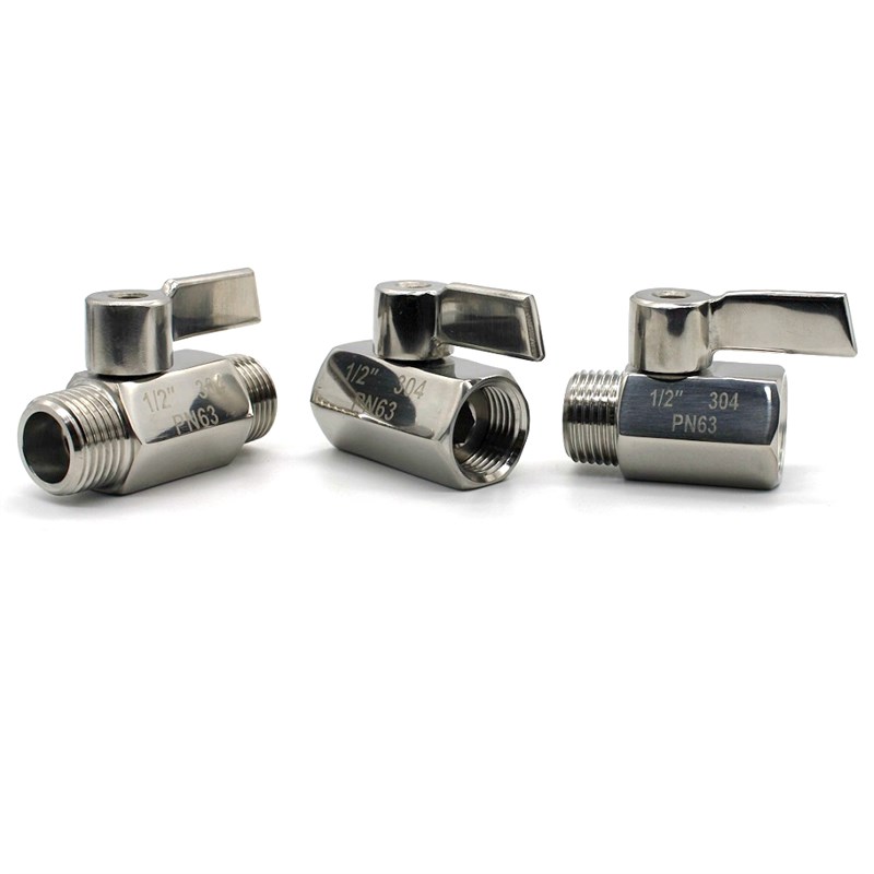 304316不锈钢迷你球阀内外丝 高压排水1 2 3 4  6分 1寸DN15 螺纹