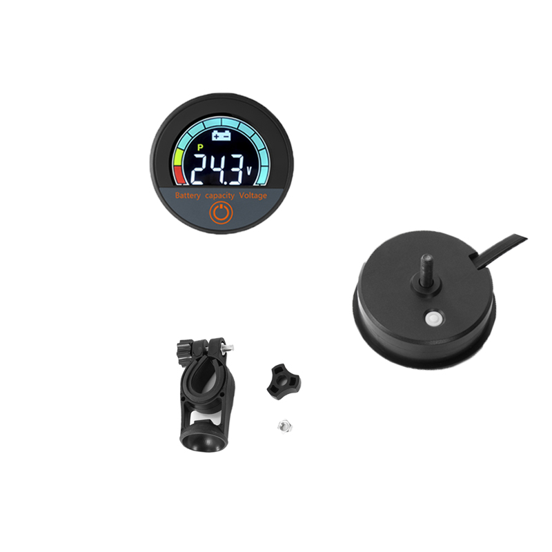 圆形防水电压电量表数字铅酸锂电通用8-100V电压表 12V直流数显表