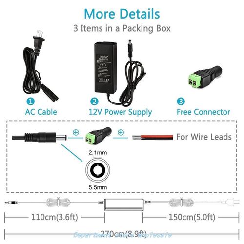DC12V 5V Power SuPPly DC12V ADAPter 1A 2A    8A 10A rAnSf