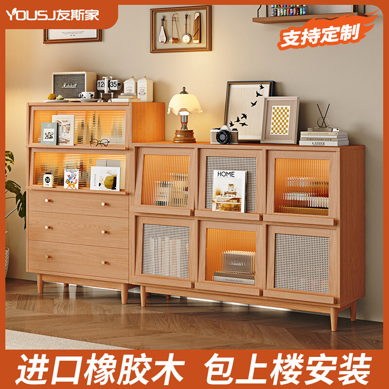 my实木樱桃木色靠墙储物五斗柜