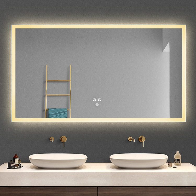 BOLEN伯仑led带灯浴室镜壁挂无框防雾智能卫生间磨砂镜子LED镜子
