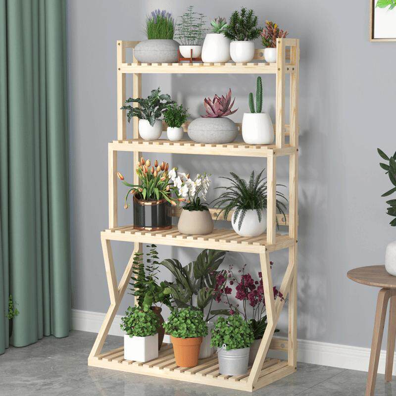 阳台室内外多层落地实木花架子吊兰爬藤植物架室外防腐庭院置物架