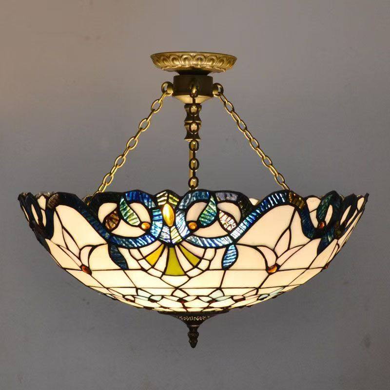 美式复古地中海巴洛克餐厅酒吧吊灯现代简约手工彩色玻璃暖led灯