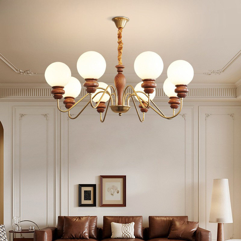 美式吊灯客厅餐厅卧室灯饰新中式复古风铁艺玻璃法式简约大气灯具