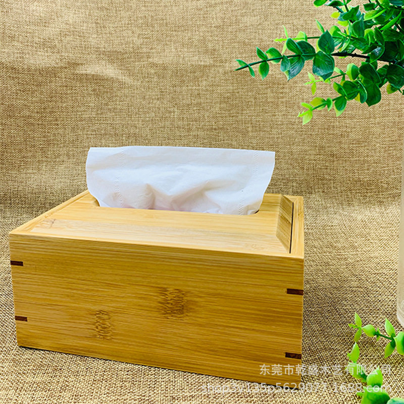 工厂专业生产竹制纸巾盒酒店客厅抽纸盒方形餐巾纸盒可定logo