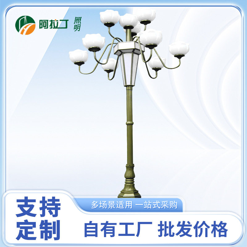 市电中华灯市政工程LED组合灯杆8米广场设计亮化路灯节能节能灯
