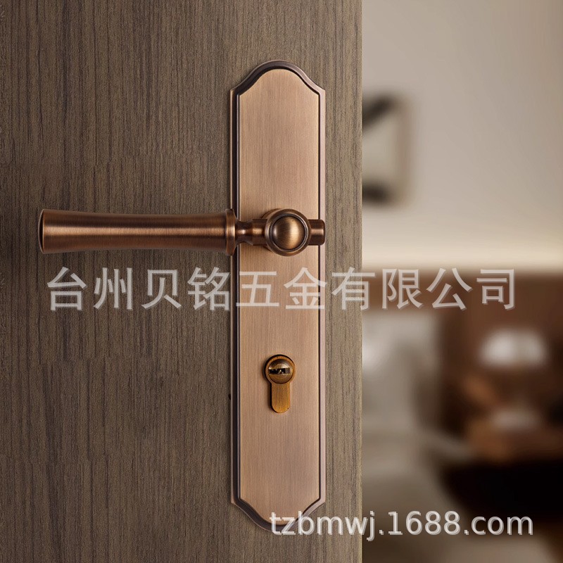 法式复古磁吸静音通用室内门锁
