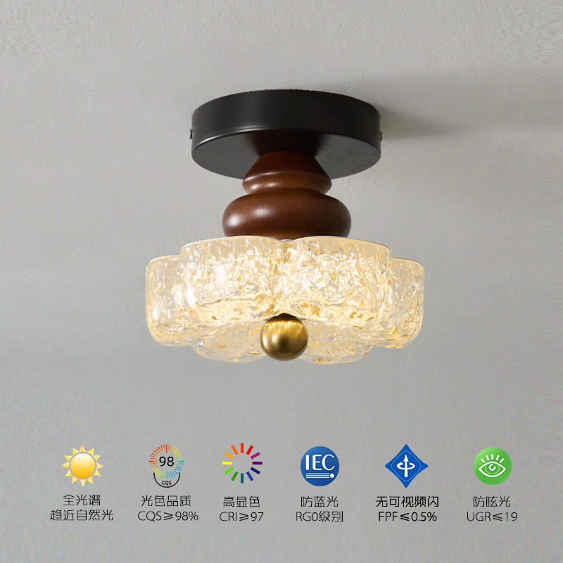 法式复古风过道灯中古奶油风走廊玄关入户灯现代简约衣帽间吸顶灯