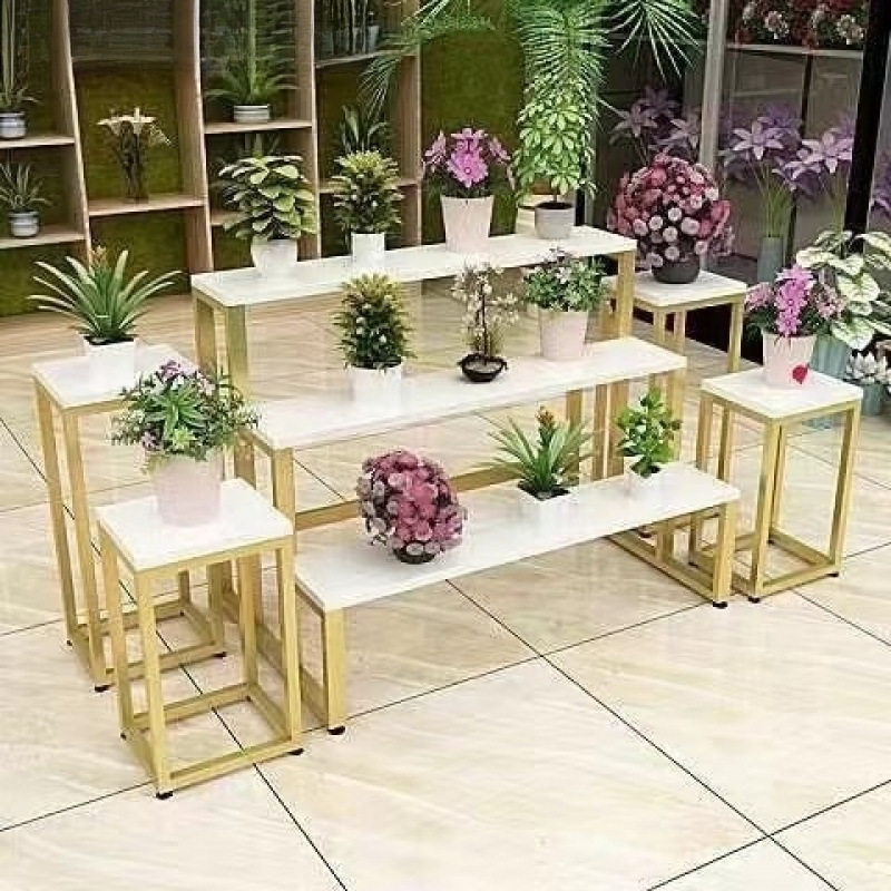 2026花店花架鲜花铁艺陈列架阶梯式客厅花架子置物架家用简易立式