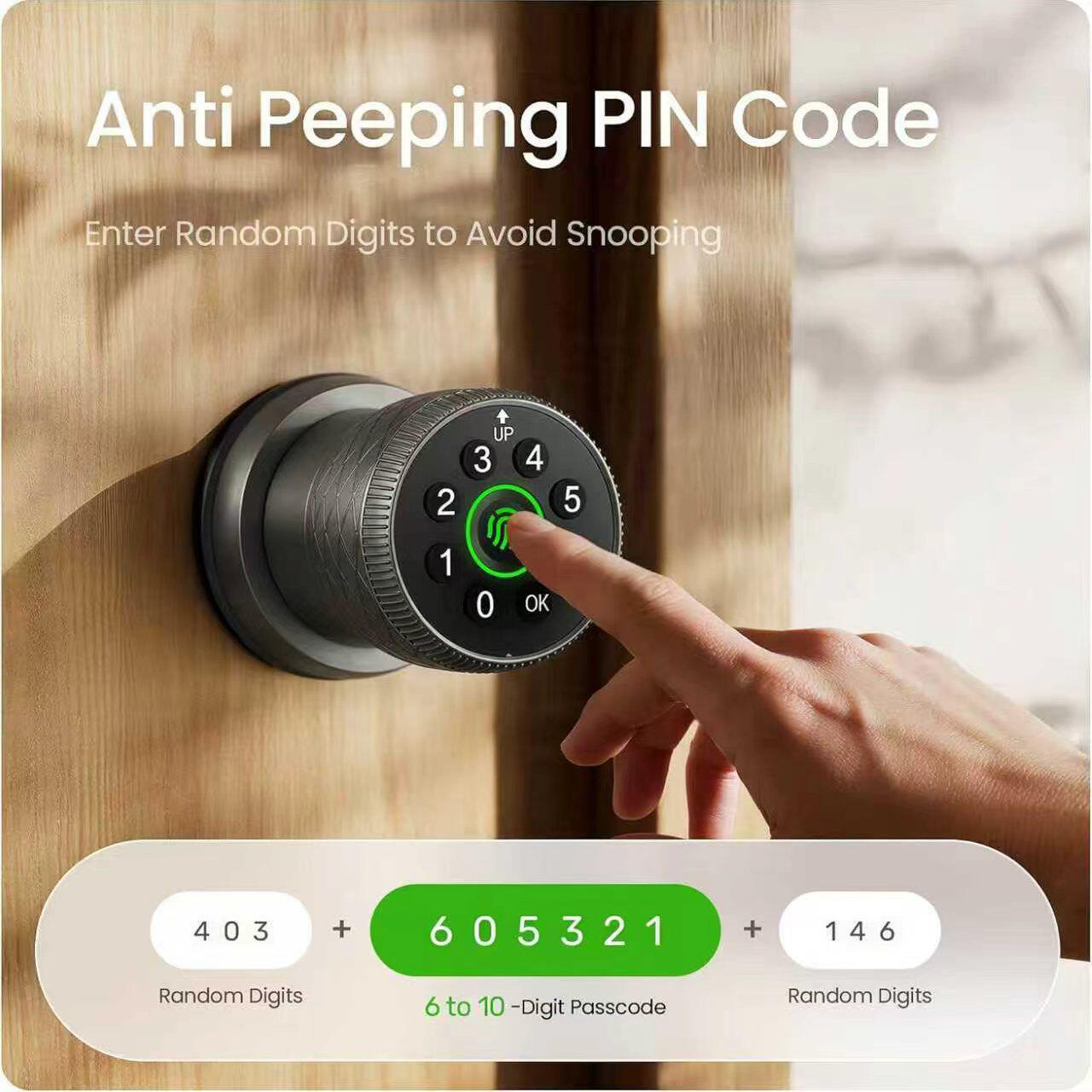 家用球形门锁智能指纹锁室内卧室木门密码锁可替换电子锁涂鸦APP
