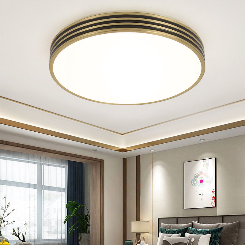 新中式全铜LED圆形吸顶灯