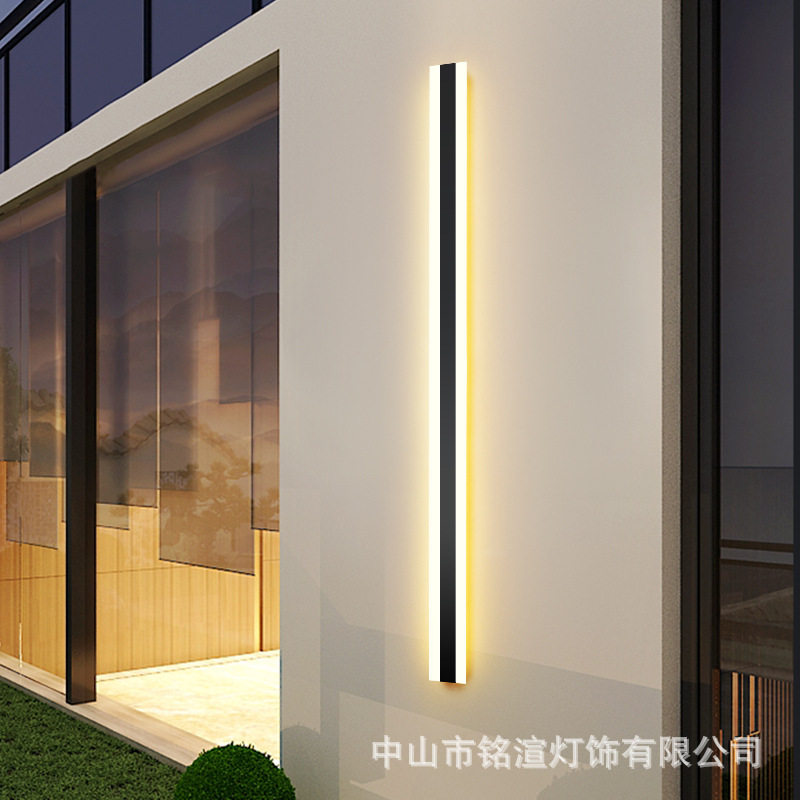 极简长条防水LED户外庭院壁灯