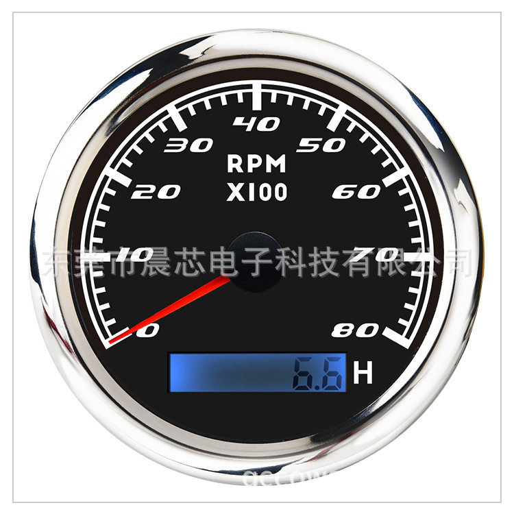 跨境爆款可调1-360速比85mm指针式防雾防水等级IP67转速表24V通用