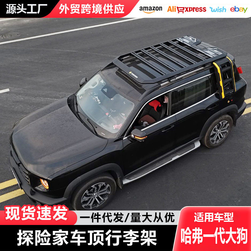 哈佛一代大狗车顶行李架爬梯侧账越野改装车顶拓展平台户外储物架