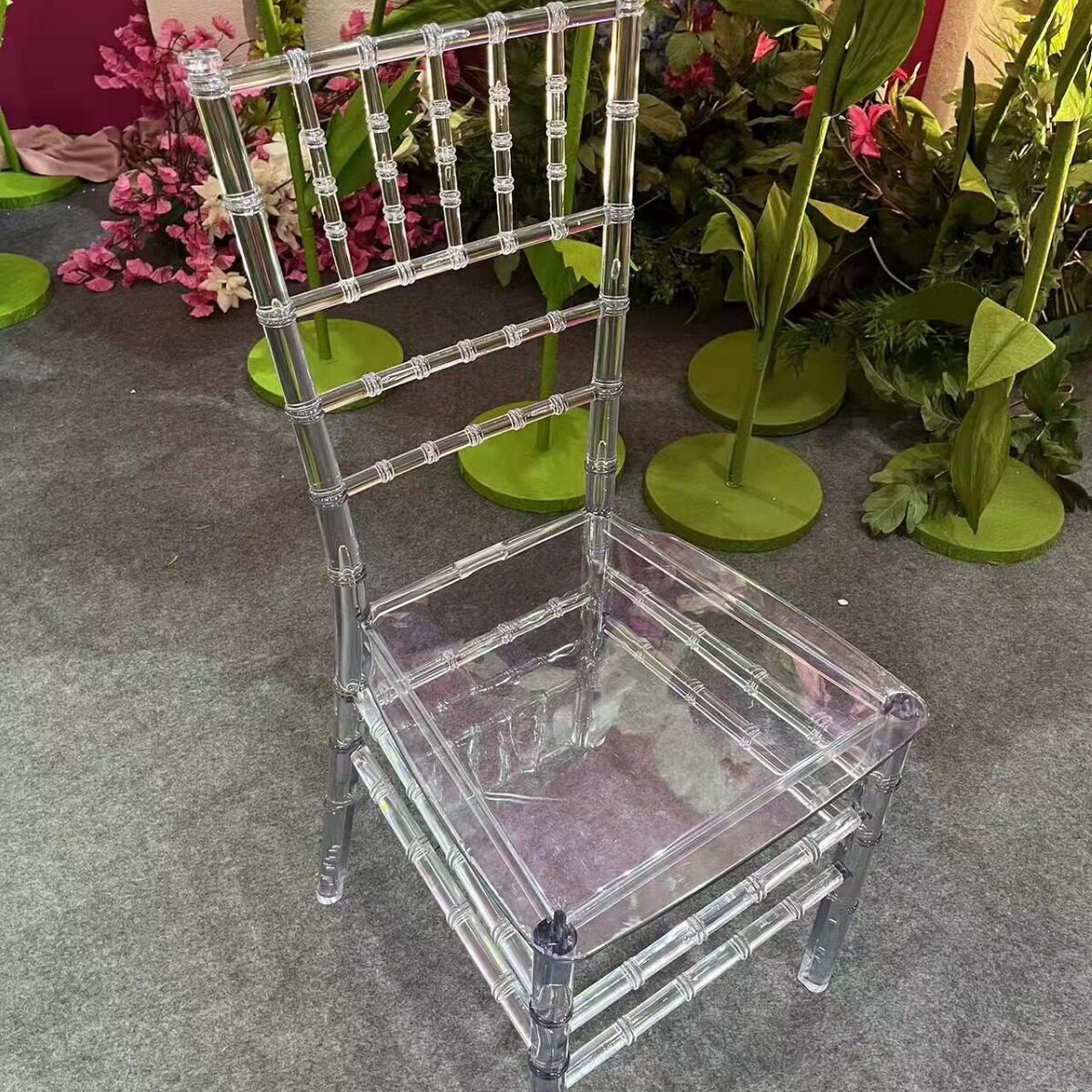 酒店婚庆水晶透明椅子竹节椅拿破仑椅子户外婚宴透明宴会椅子