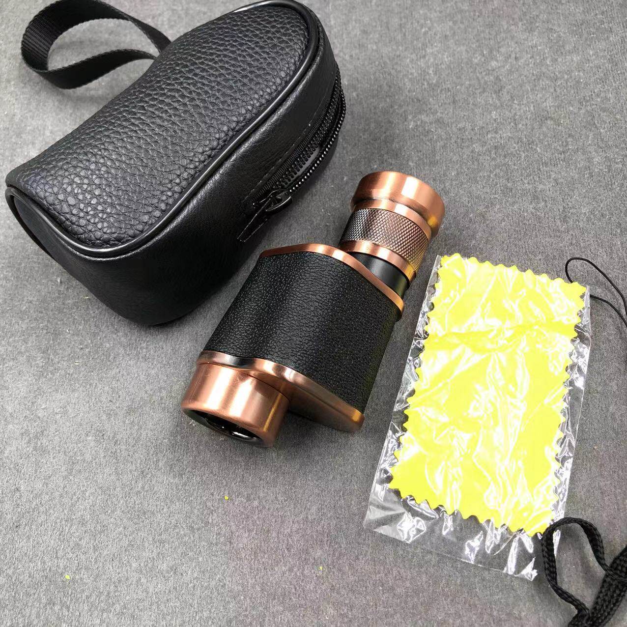 单筒望远镜德系毛瑟黄铜8x24高倍高清迷你便携户外微光夜视镜