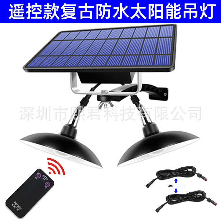 亚马逊新款太阳能灯花园庭院阳台楼道户外LED灯复古吊灯跨境爆款
