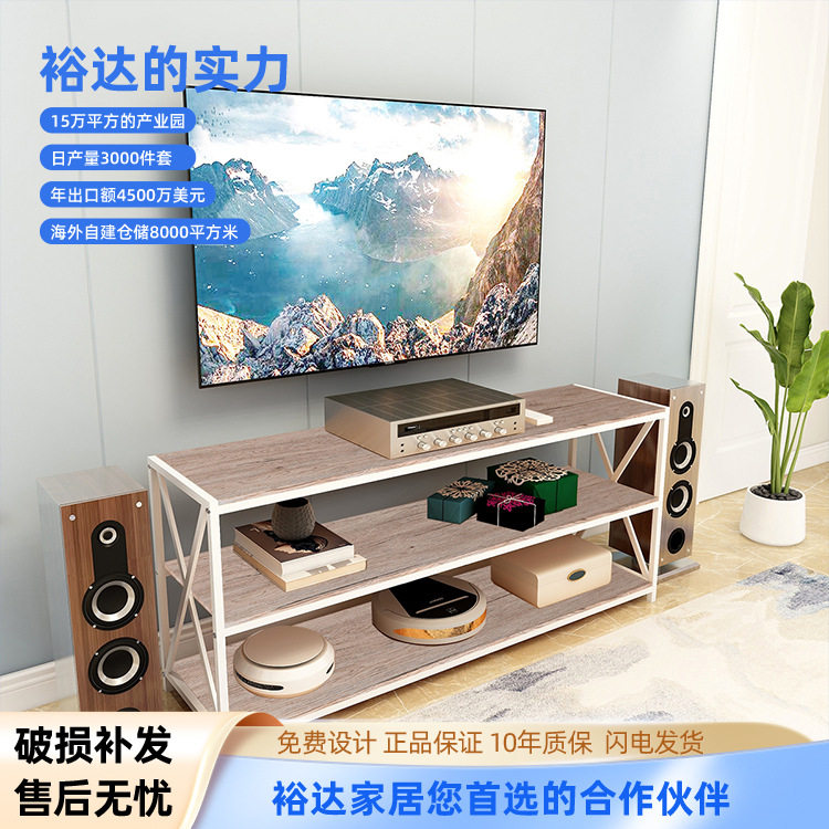 跨境直供美式简约钢木边几客厅靠墙边桌多功能多层鞋架置物架