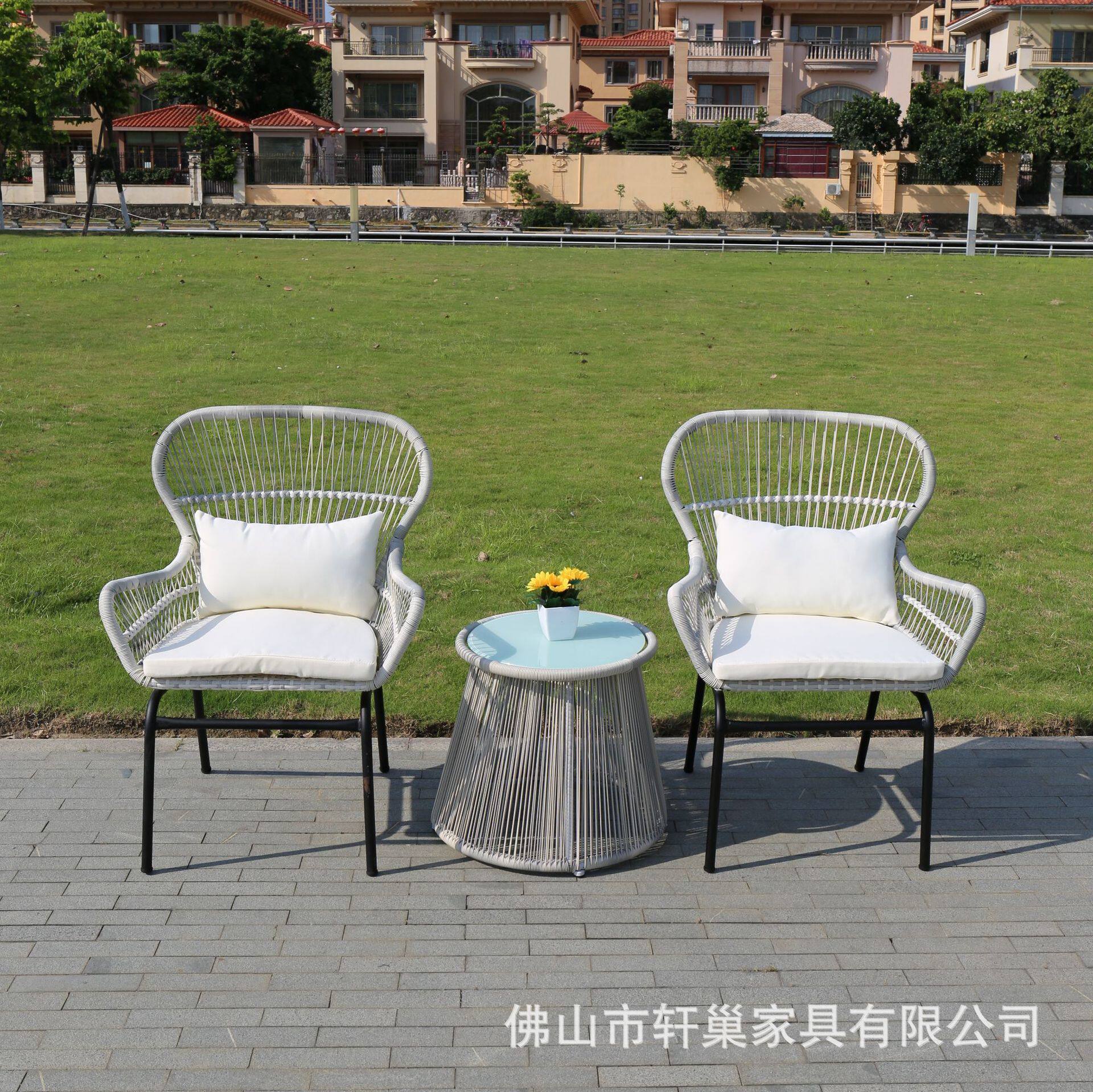 订置休闲躺椅编藤绳编藤椅茶几酒店藤编室外户外家具编织休闲椅