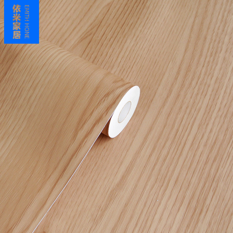 韩版PVC木纹贴纸自粘墙纸壁纸展柜家具翻新加厚带导气槽贴膜30米
