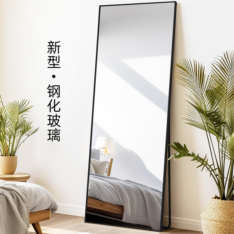 钢化玻璃全身落地壁挂穿衣镜