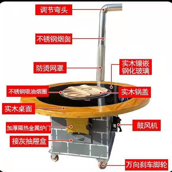 移动地锅灶台家用烧木柴铁锅炖柴火灶柴火鸡灶台桌农村大锅台商用
