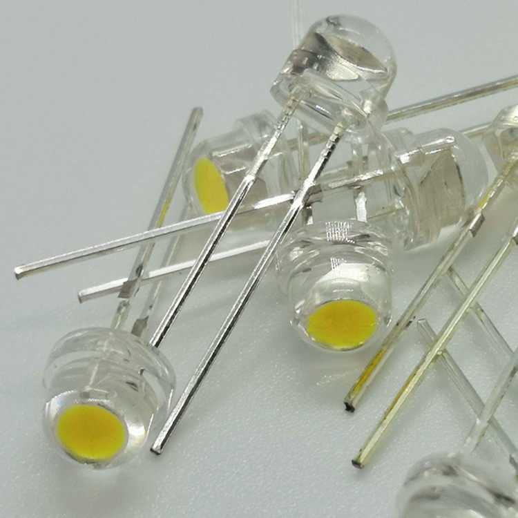直插5mm大杯草帽黄光LED灯珠