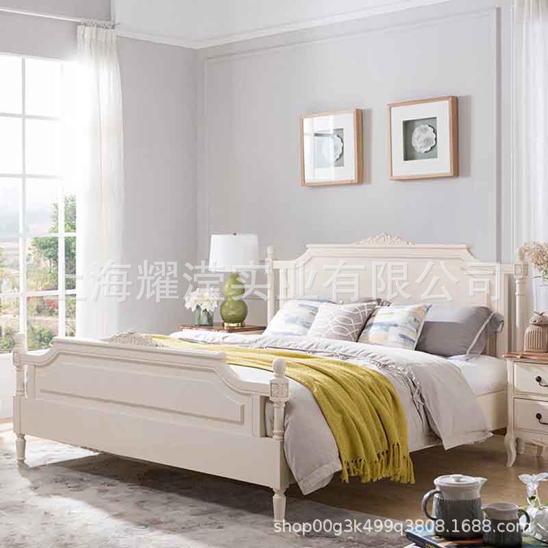 美式实木双人箱体大床定制家具现代卧室原木做旧带液压储物婚床