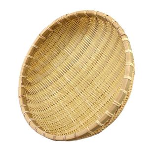 竹编竹筛子圆形筲箕农家簸箕水果篮收纳筐洗菜圆筐家用有孔竹制品