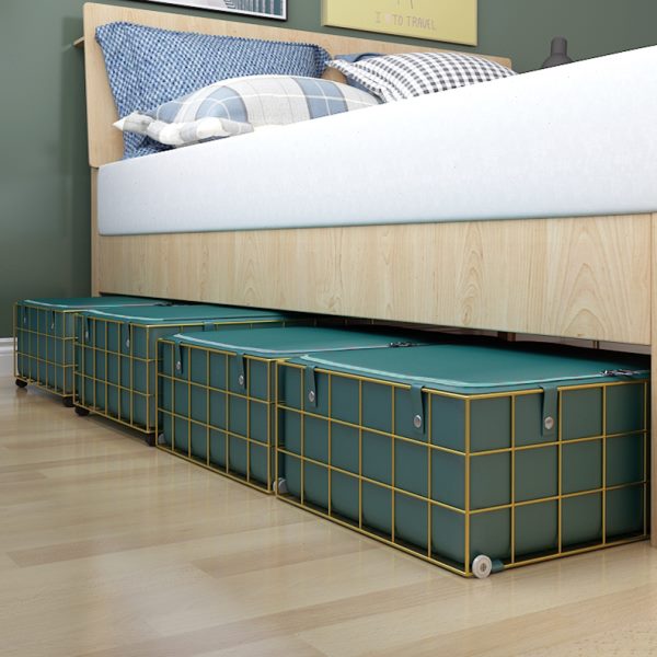 床底收纳箱家用床下收纳神器矮带轮皮质玩具扁平整理储物箱收纳盒