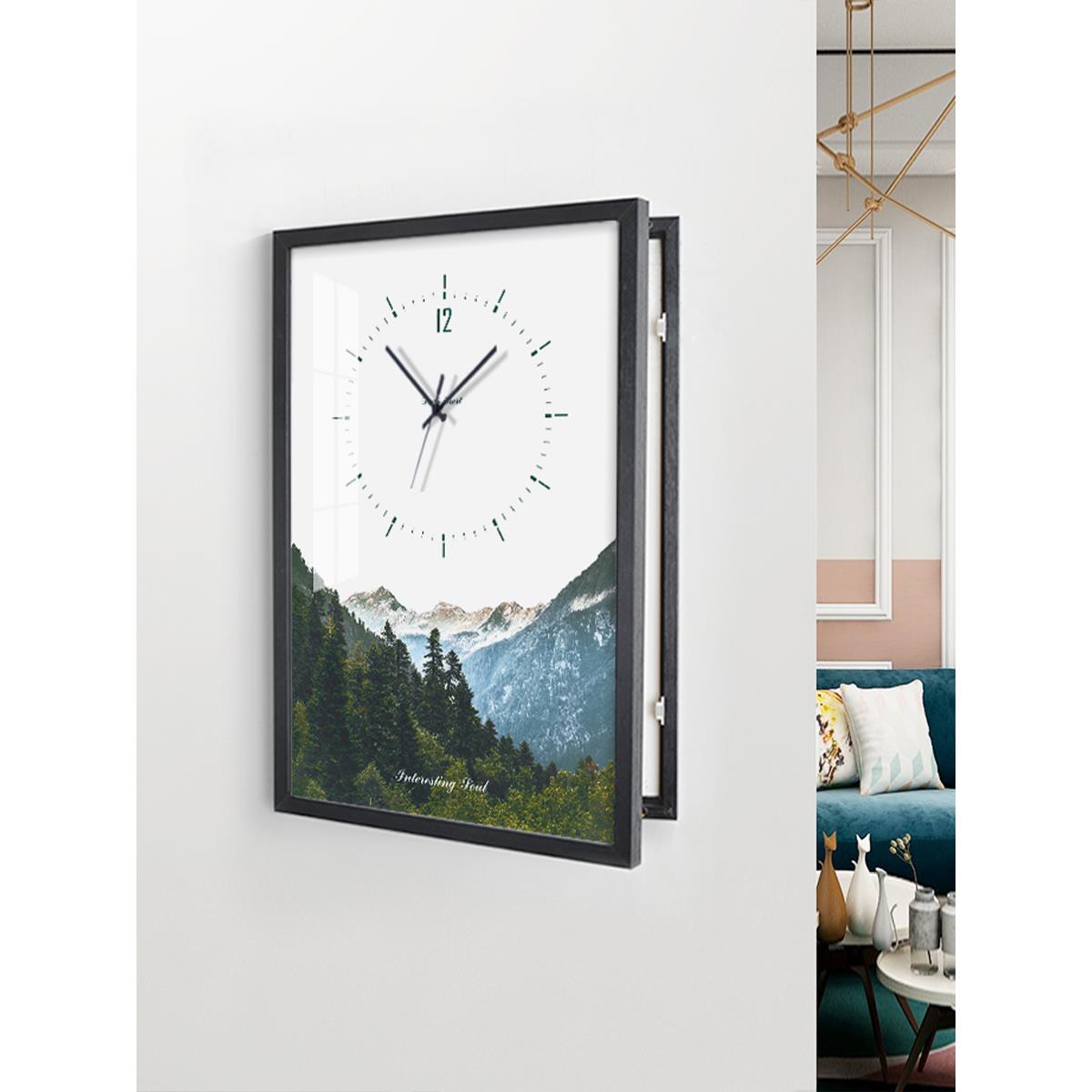 齐北斯堪地那维亚风景表盒装饰画挂钟配钟配电盒挡画立式现代简约