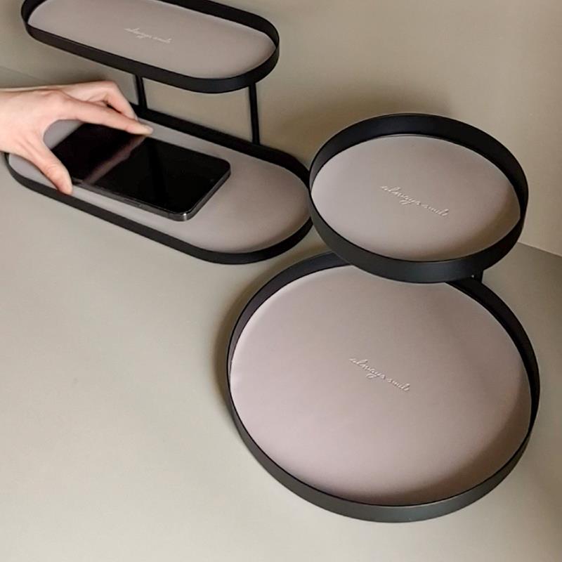 态生活 ins轻奢风双层铁艺收纳层架家用玄关钥匙收纳桌面整理置物