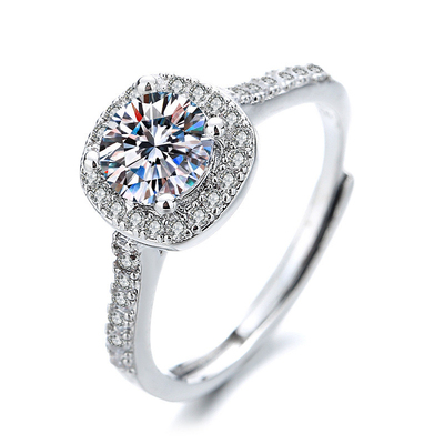 吴山居官方正品精工制作莫桑石一克拉钻戒钻石戒指女款时尚百搭